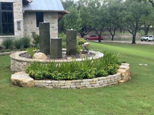 Water Feature and landscaping in front yard.
